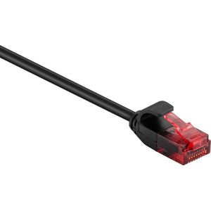 Slimline - Extra dunne CAT 6 Internetkabel / netwerkkabel - 25 cm - 3.6 mm dik - Zwart - Tot 1 Gbit - Perfect weg te werken