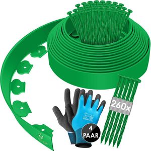 KESSER® Rollborder Flexibele Gazonrand kunststof Borderrand met grondankers + handschoenen, | hoogte: 5cm, lengte: 10m, 20m, 30m, 40m, 50m