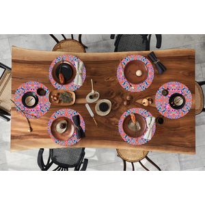 Ronde placemats - Onderlegger - Placemats rond - Patronen - Lavalamp - Abstract - 6 stuks