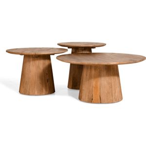 Bijzettafel Viktor Lichtbruin - Ø 60 cm - Mangohout