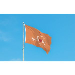 Oranje Welkom Thuis Vlag 150x225cm