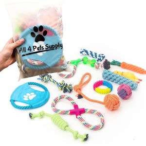 All 4 Pets Supply Honden Speelgoed - Geschikt voor Puppy's tot Middelgrote Honden - 12 stuks - Trouw - Bijtring - Bal