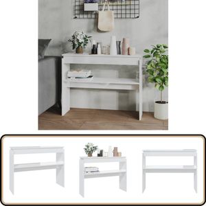 Stijlvolle hoogglans witte wandtafel 102x30x80 cm Consoletafel - Wandtafel - Bijzettafel - Hoogglans Wit - Houten Tafel