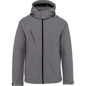 Kariban Heren softshell jas met afneembare capuchon K413 - Marl Grey - S