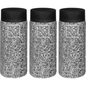 Atmosphera decoratie/hobby steentjes - 3x - grijs - 750 gram - Aquarium en vazen vulling - steen korrels