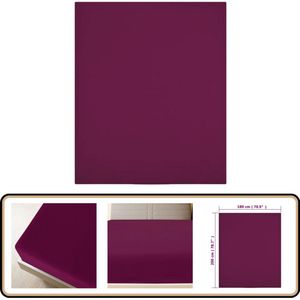 vidaXL Hoeslaken Jersey 180x200 cm Bordeauxrood Hoeslaken - Jersey Hoeslaken - Katoenen Hoeslaken - Bordeaux Hoeslaken - King Size Hoeslaken