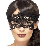Smiffys Kostuum Oogmasker Embroidered Lace Filigree Heart Zwart