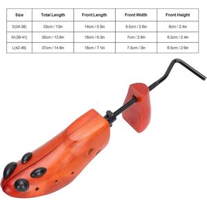 Houten Schoenstretchers - Verstelbare Schoenspanners - Vochtabsorptie - Schoenlasten - Heren - Damesschoenen - Maat S