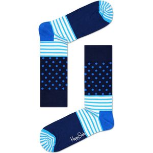 Happy Socks Stripe Dots Block Sokken - Blauw - Maat 36-40
