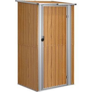 vidaXL - Tuinschuur - 118,5x97x209,5 - cm - gegalvaniseerd - staal - bruin