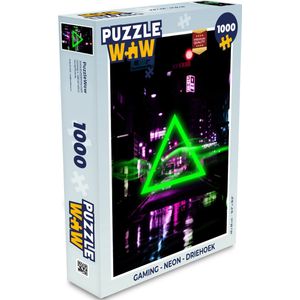 Puzzel Gaming - Neon - Driehoek - Abstract - Gamen - Legpuzzel - Puzzel 1000 stukjes volwassenen
