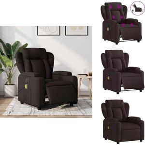 vidaXL Elektrisch Verstelbare Massagestoel - Elektrisch Verstelbare Massagestoelen - Elektrische Massagestoel - Massagestoel - Massagestoel elektrisch verstelbaar stof donkerbruin