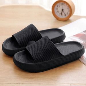 Klikkopers® - Cloud Slides - Slippers - Badslippers - Sloffen - Verdikte - Lichtgewicht - Super Zacht aan je Voeten - Anti-Slip - Zwart - 42-43