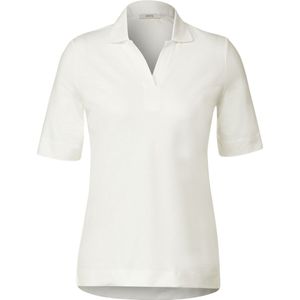 CECIL Piquee Polo Shirt Dames Poloshirt - vanilla white - Maat L