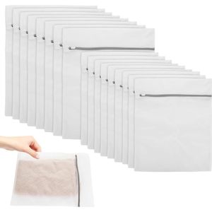 16 stuks wasnet voor wasmachine 2 maten waszak wasmachine duurzame waszak met netritssluiting voor beha, blouses, sokken, ondergoed, babykleding, reizen