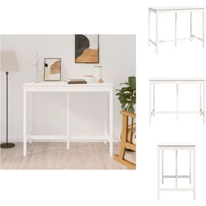 vidaXL Bartafel - Bartafels - Bistrotafel - Cafétafel - Bartafel 140x80x110 cm massief grenenhout wit