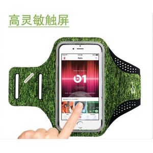 Sportarmband Geschikt voor Huawei Y6 Fabric/Stof - Grijs / Groen