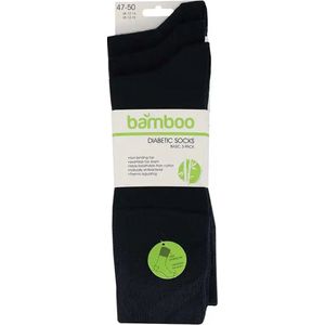 Apollo 3-paar bamboo diabetes sokken - niet knellende boord - Anti knel sokken bamboe - 38 - Blauw