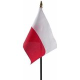 Polen mini vlaggetje op stok 10 x 15 cm