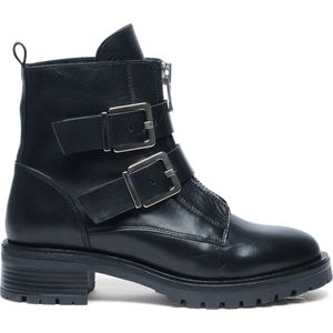 Manfield - Dames - Biker boots met gespen - Maat 38