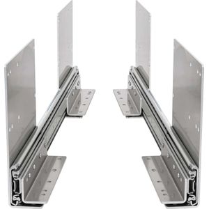 Set ladegeleiders 160cm + hoge ondersteuning + ladebeugels 64"" volledig uittrekbaar en 250 kg belastbaar - 2 st. heavy duty kogellager camper lade geleiders 1600 mm 64 inch