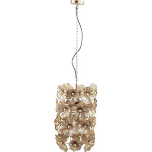 PTMD Julina Ronde Hanglamp Bloem - H73 x Ø36 cm - Metaal - Goud