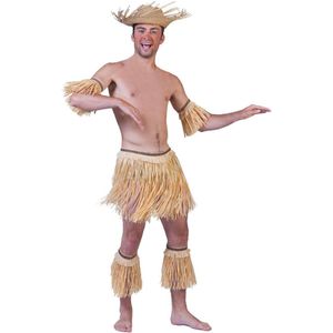 Hawaiiaanse Zulu Set - Hawaii Party - Volwassenen - Rok - Twee Armdelen En Twee Beendelen - One Size