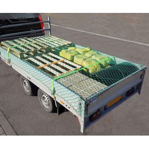 JUMBO  aanhangernet/ trailernet set 2 x3m net en 2 x 500cm spanbanden,25mm 600KG met S haken