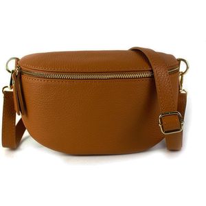 Leren dames heuptas | Bumbag | Made in Italy | Bruin | MEDIUM | 25cm x 16cm x 7cm | ECHT LEER