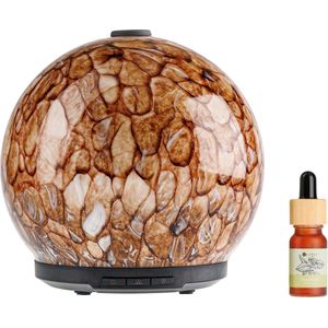Whiffed Amber® Luxe Aroma Diffuser - Incl. Etherische olie - Pepermunt - Geurverspreider met Glazen Design - 8 uur Aromatherapie - Tot 80m2 - Essentiële Olie Vernevelaar & Diffuser