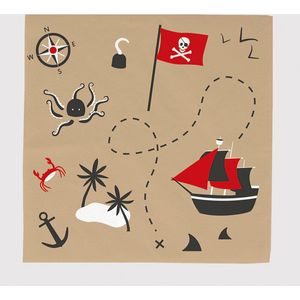 Papieren servetten Piraat - 20 stuks - 16,5 x 16,5 cm - pirate - piraten - pirates of the Caribbean