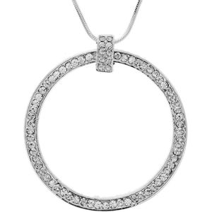 Behave Zilver-kleurige ketting met ronde hanger