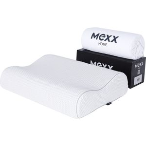 Mexx Premium - Orthopedisch Hoofdkussen - Vermindert Nekklachten - Hoogwaardig Traagschuim - Ventilerend - Extra Comfortabel - 60 cm x 43 cm x 14-12 cm