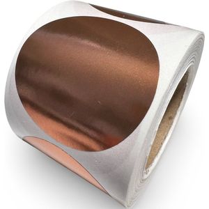 Koperen Sluitsticker - Metallic Copper - 250 Stuks - XL - rond 50mm - sluitzegel - sluitetiket - preegsticker - chique inpakken - cadeau - gift - trouwkaart - geboortekaart - kerst