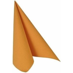 60x Fel Oranje kleuren thema servetten 33 x 33 cm - Papieren wegwerp servetjes - Fel Oranje versieringen/decoraties