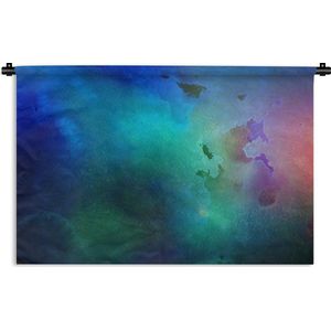 Wandkleed Waterverf Abstract - Abstract werk gemaakt met waterverf met donkere blauwe en groene kleuren Wandkleed katoen 60x40 cm - Wandtapijt met foto
