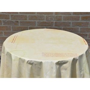 Hoogwaardig 100 % Katoen bedrukt gecoat Tafellaken- Tafelzeil – Tafelkleed - Duurzaam - Afgewerkt met biaislint – Rond 160 cm - Geel