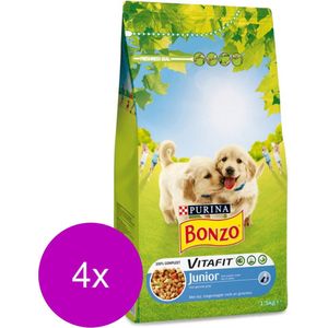 Bonzo Vitafit Junior Kip&Melk&Groente - Hondenvoer - 4 x 1.5 kg