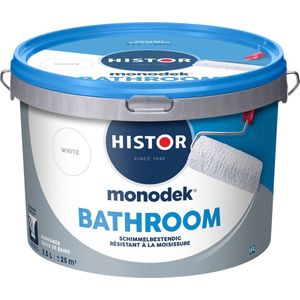 Histor Monodek Badkamer Muurverf Mat - Vochtregulerend & Schimmelbestendig - 2.5L - Wit