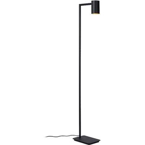 Atmooz - Vloerlamp Bisho - Staande Lamp - Stalamp - Woonkamer - Zwarte Buitenkant - Gouden Binnenkant - Hoogte 147cm - Metaal
