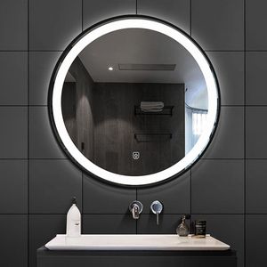 FENOMÉ New York ronde spiegel met LED verlichting incl. spiegelverwarming 120cm - Dimbaar - Anti Condens - Zwart
