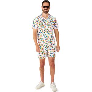 Suitmeister Pride Icons White - Heren Zomer Set - Pride Outfit - Shorts En Korte Mouwen Shirt - Wit - Maat: L