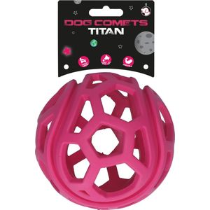 Dog Comets Titan - Treat hider - Hondenspeelgoed - Traktatiebal - Rubber - Ø11.5 cm - Roze