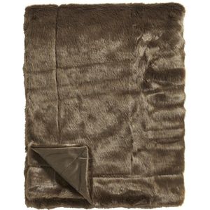 Luxe en Hoge Kwaliteit Bontplaid XL Grizzly - 150x200cm - Woondeken - Bruin