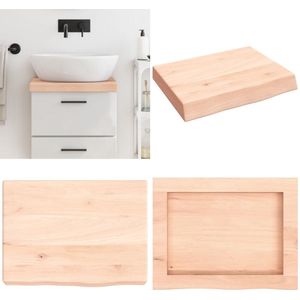 vidaXL Wastafelblad 40x30x(2-6) cm onbehandeld massief hout - Wastafelblad - Wastafelbladen - Blad Voor Wastafel - Tafelblad