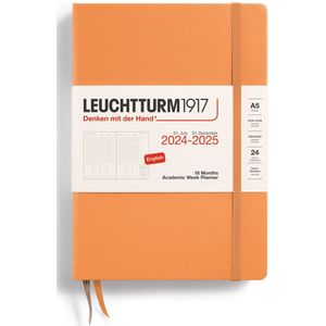 Leuchtturm1917 academic weekplanner - agenda - 18 maanden 2024 - 2025 - hardcover - A5 - apricot