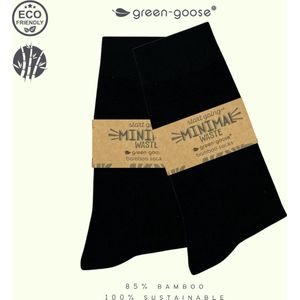 green-goose® Luxe Bamboe Sokken Heren | 2 Paar | Zwart | 40-43 | 85% Bamboe | Superzacht en Duurzaam