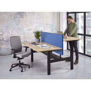 Akoestisch wand Professional voor duo bench breed 180CM hoog 70CM kleur wolvilt Lichtblauw TA11