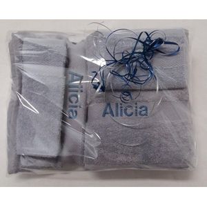 Funnies-Hand doek- Set-Handdoek-Geborduurd met naam-Bad textiel-geschenk-Cadeau