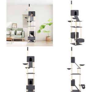 vidaXL Kattenmeubel vloer tot plafond 277-303 cm donkergrijs - Kattenboom - Kattenbomen - Kattentoren - Kattentorens